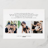 エレガント書MERRY CHRISTMAS 3 Photo Collage 箔シーズンカード (裏面)