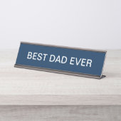 エレガント最高のパパエバーネイビーブルー デスクネームプレート (正面)