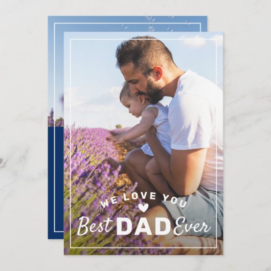 エレガント最高のパパ2 Photo Father's Day Card シーズンカード (正面/裏面)