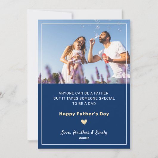 エレガント最高のパパ2 Photo Father's Day Card シーズンカード (裏面)