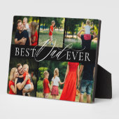 エレガント最高のパパ5枚撮影コラージュ黒 フォトプラーク (側面)