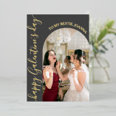 エレガント最高の友達のバレンタインデーBestieの写真 箔シーズンカード (立ち正面)