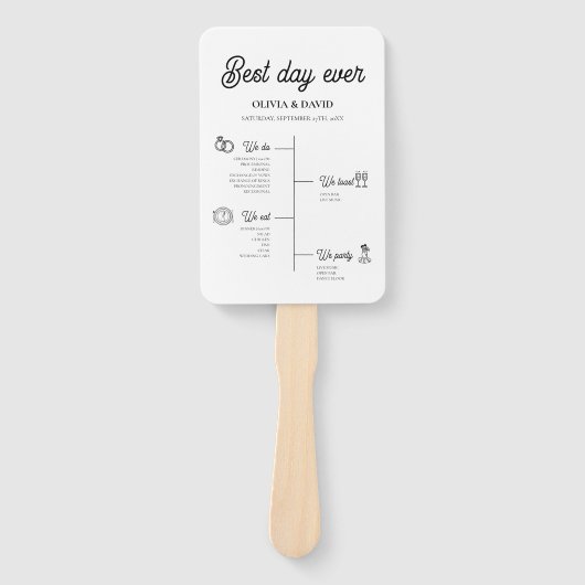 エレガント最高の日のタイムラ結婚イン・プログラム ハンドファン (正面)