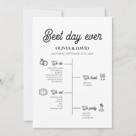 エレガント最高の日のタイムラ結婚イン・プログラム 招待状