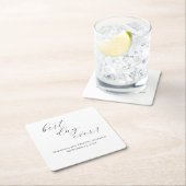 エレガント最高の日の台本結婚の スクエアペーパーコースター (インサイチュ)