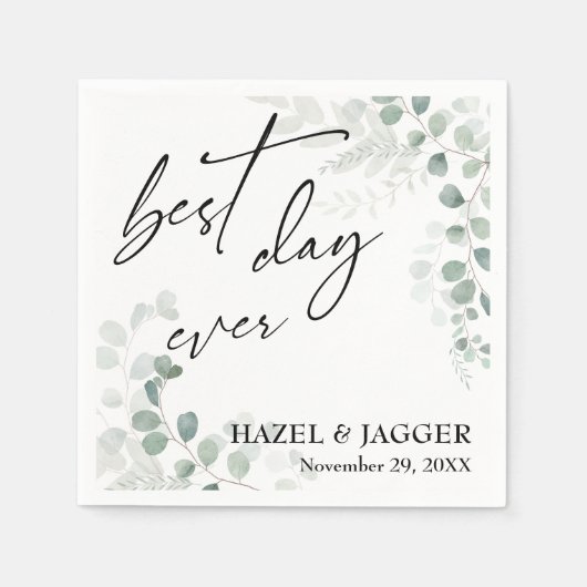 エレガント最高の日結婚前 スタンダードカクテルナプキン (正面)