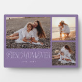 エレガント最高の母は常に紫のコラージュ フォトプラーク (正面)