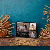 エレガント最高の母は黒コラージュ フォトプラーク (側面)