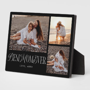 エレガント最高の母は黒コラージュ フォトプラーク