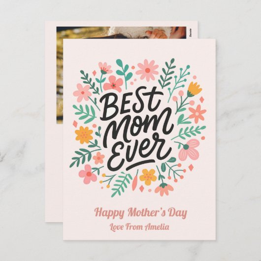 エレガント最高の母 | フローラ母の日 シーズンポストカード (正面/裏面)
