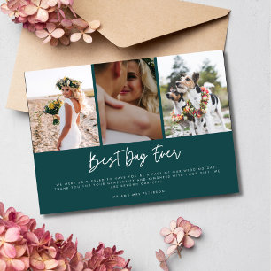 エレガント最高のDay Ever Photo's 結婚 Thank You サンキューカード