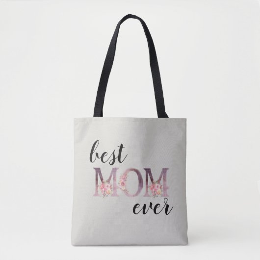 エレガント最高のMOMのフローラタイポグラフィ トートバッグ (正面)