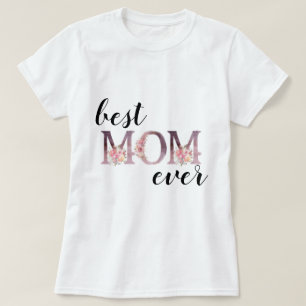 エレガント最高のMOMのフローラタイポグラフィ Tシャツ