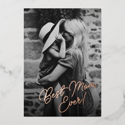 エレガント最高のMom Ever Editable文字写真 箔シーズンカード (正面)
