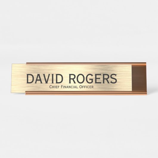 エレガント最高財務責任者の氏名プレート デスクネームプレート (正面)