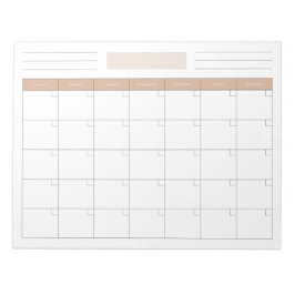 エレガント月空白の単位の予定表プランナー ノートパッド