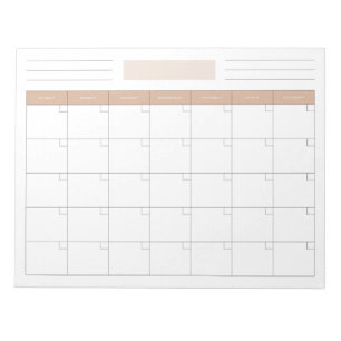 エレガント月空白の単位の予定表プランナー ノートパッド