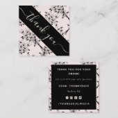 エレガント木と不気味こうもりハロウィーンありがとう スクエア名刺 (正面/裏面)