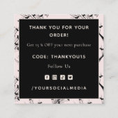 エレガント木と不気味こうもりハロウィーンありがとう スクエア名刺 (裏面)