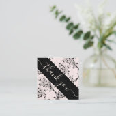 エレガント木と不気味こうもりハロウィーンありがとう スクエア名刺 (スタンド正面)