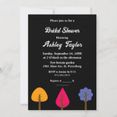 エレガント木カラフル黒秋ブライダルシャワー 招待状 (正面)