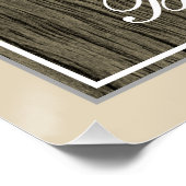 エレガント木フェイク、フェイク金ゴールド75誕生日+名前 ポスター (コーナー)