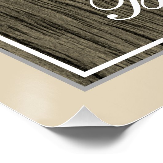 エレガント木フェイク、フェイク金ゴールド78誕生日+名前 ポスター (コーナー)