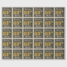 エレガント木フェイク、フェイク金ゴールド80番目の誕生日+名前