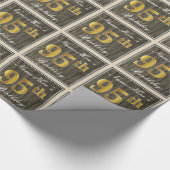 エレガント木フェイク、フェイク金ゴールド95誕生日+名前 ラッピングペーパー (角)