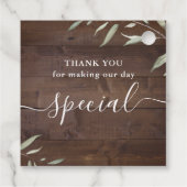 エレガント木感謝していは素朴な結婚木 フェイバータグ (裏面)