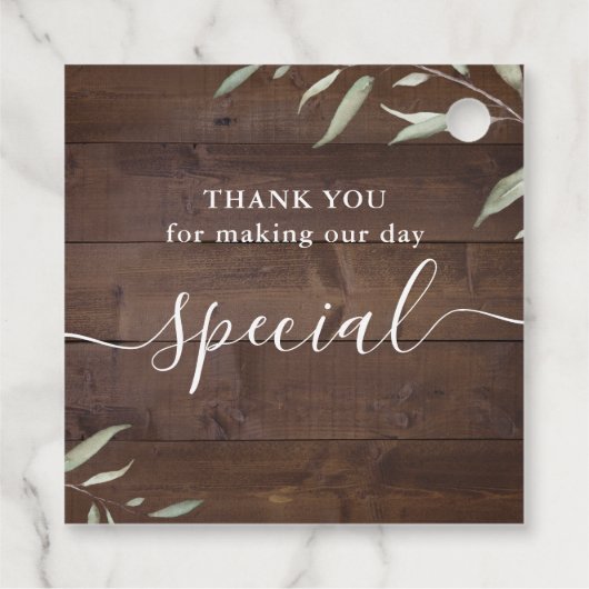 エレガント木感謝していは素朴な結婚木 フェイバータグ (裏面)