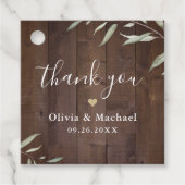 エレガント木感謝していは素朴な結婚木 フェイバータグ (正面)