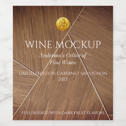 エレガント木柄のカスタムワインラベル ワインラベル (シングルラベル)