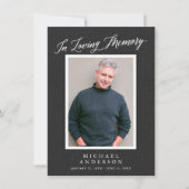 エレガント木炭グレー記念写真発表 招待状 (正面)