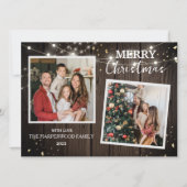 エレガント木素朴のクリスマスファミリー2写真 シーズンカード (正面)
