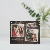 エレガント木素朴のクリスマスファミリー2写真 シーズンポストカード (スタンド正面)