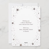 エレガント木素朴写真スノーフレーク シーズンカード (裏面)