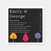 エレガント木素朴黒秋の結婚式 スタンダードカクテルナプキン (正面)