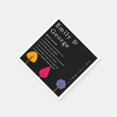 エレガント木素朴黒秋の結婚式 スタンダードカクテルナプキン (角)