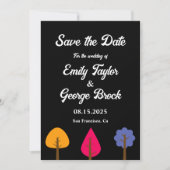 エレガント木素朴黒秋の結婚式 セーブザデート (正面)