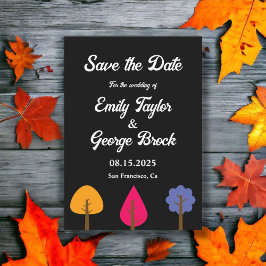 エレガント木素朴黒秋の結婚式 セーブザデート