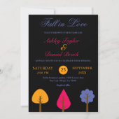 エレガント木素朴黒秋の結婚式 招待状 (正面)