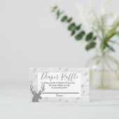 エレガント木素朴&鹿〔雄ジカの〕枝角おむつラッフル エンクロージャーカード (スタンド正面)