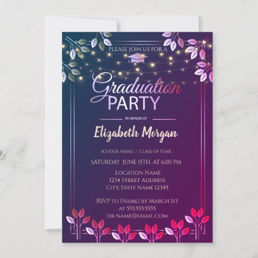 エレガント木葉卒業会 招待状 (正面)