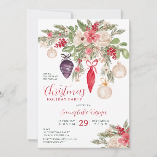 エレガント松のビジネスのク企業のラス 招待状 (正面)