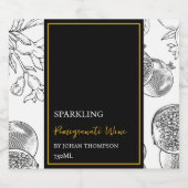 エレガント果実きらめくザクロ スパークリングワインラベル (シングルラベル)