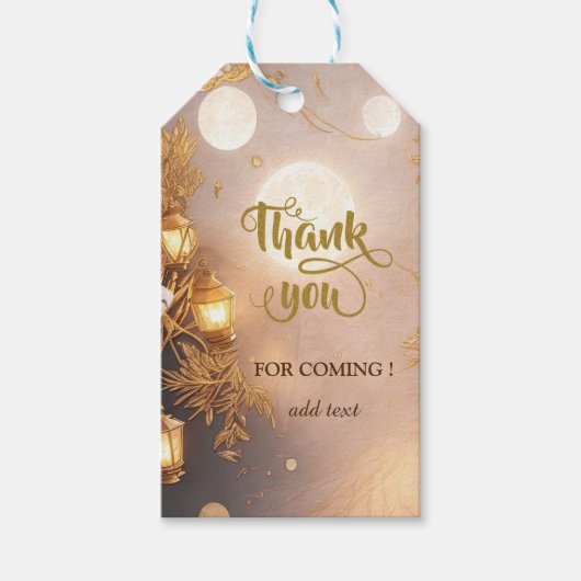 エレガント枝素朴提灯 ギフトタグ (正面)