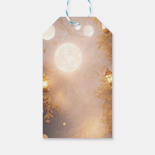 エレガント枝素朴提灯 ギフトタグ (裏面)