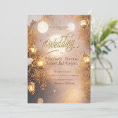 エレガント枝素朴灯結婚灯 招待状 (スタンド正面)