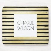 エレガント枠付き黒絵を描ストライプの マウスパッド (正面)